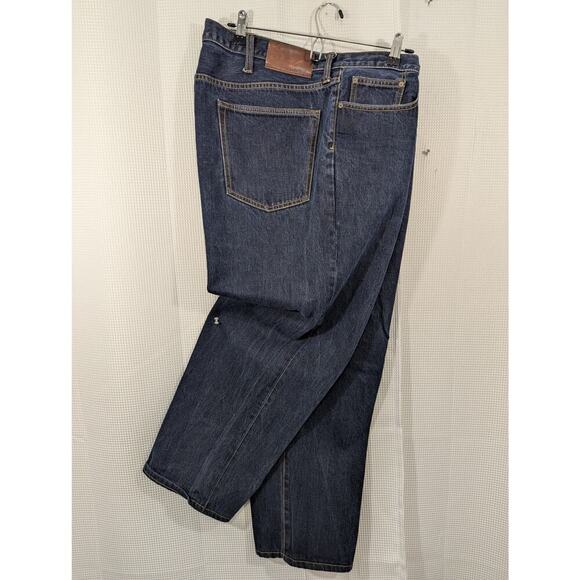 LANDS' END! CLASSIC FIT STRAIGHT LEG 5 POCKET BLUE DENIM MENS JEANS PANTS! SZ 44 - Picture 2 of 13
